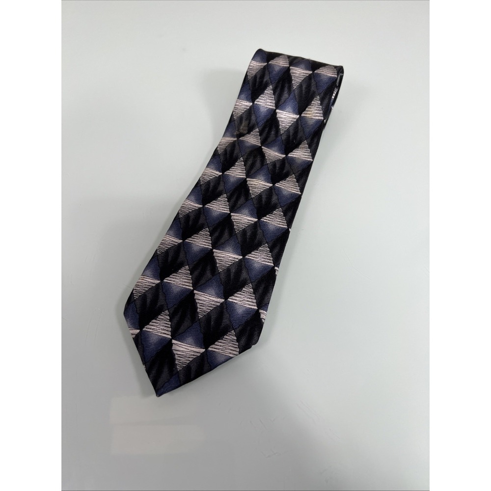 Jerry‎ Garcia Tie Collectors Edition 100% Silk  Blue Pyramids Argyle Made In USA
